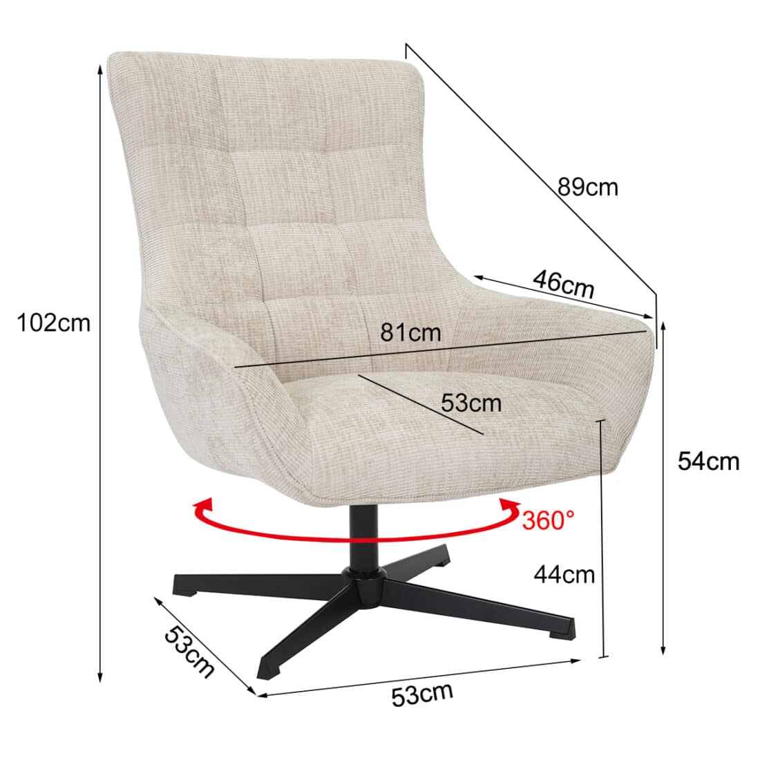 Livingfurn Fauteuils Naomi Toffee