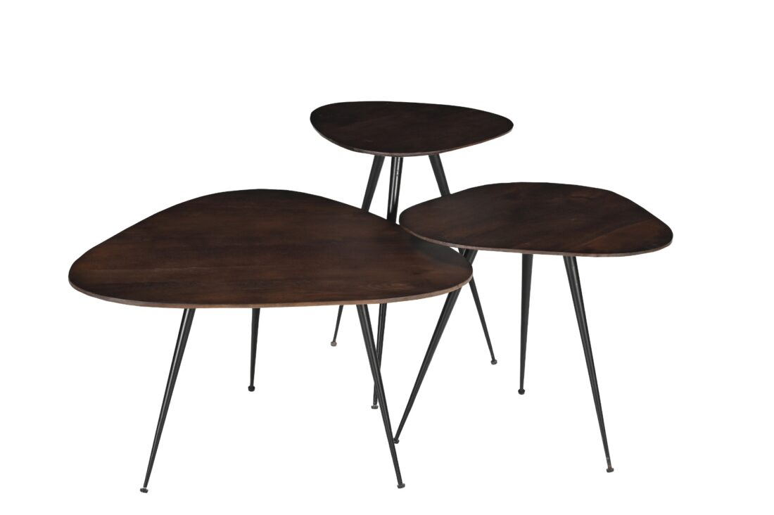 Livingfurn Salontafels Brix Loua Brown Set Of 3