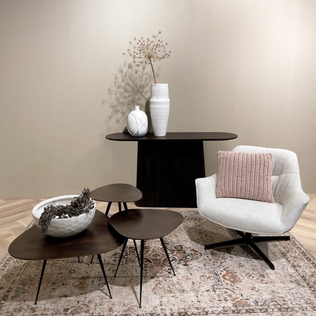 Livingfurn Salontafels Brix Loua Brown Set Of 3