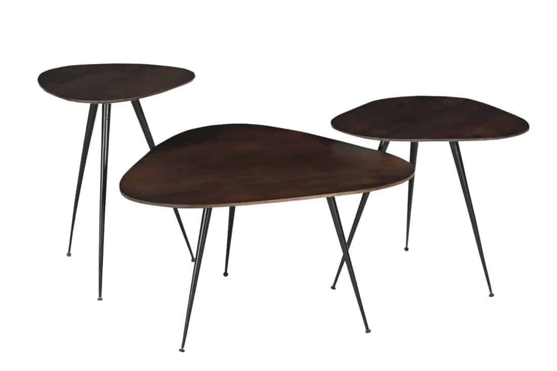 Livingfurn Salontafels Brix Loua Brown Set Of 3