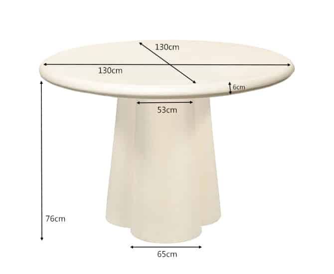 Livingfurn Eetkamertafels Brix Clubs Sandy 130cm