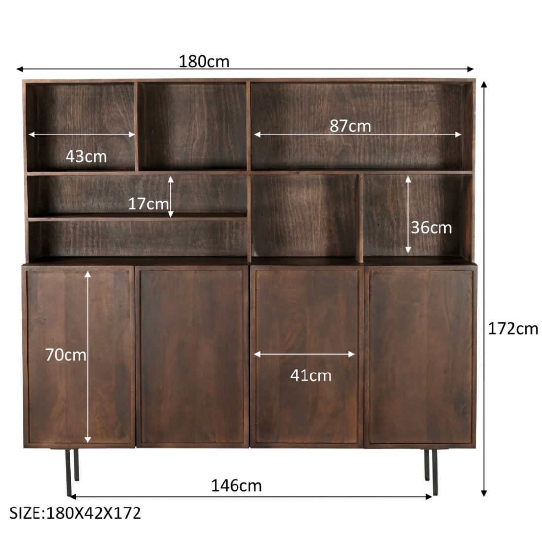 Livingfurn Kabinetten Elan Brown 180cm