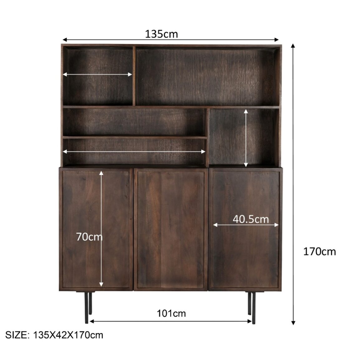 Livingfurn Opbergkast Elan Brown 135cm