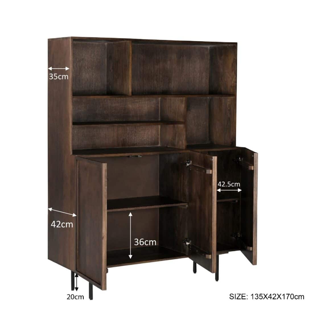 Livingfurn Opbergkast Elan Brown 135cm