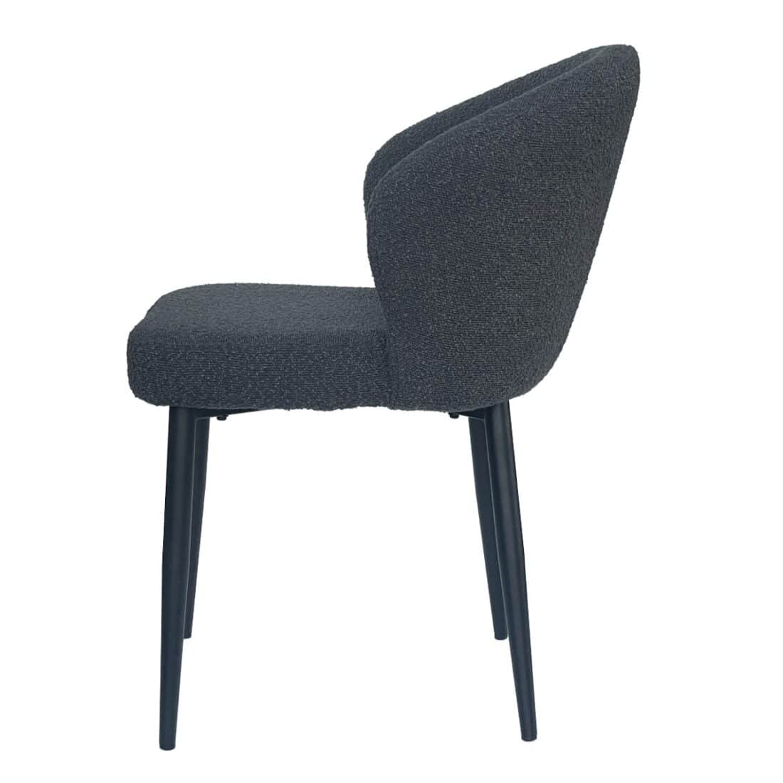 Livingfurn Eetkamerstoelen Laura Boucle Antraciet
