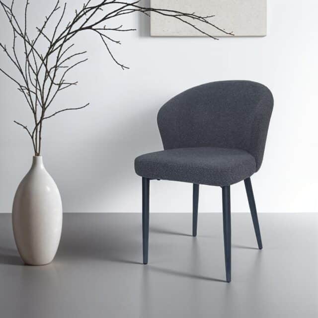 Livingfurn eetkamerstoel Laura Boucle Antraciet