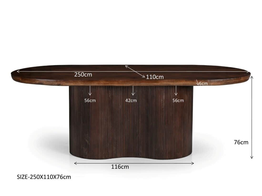 Livingfurn Eetkamertafels Sevilla Brown 250cm