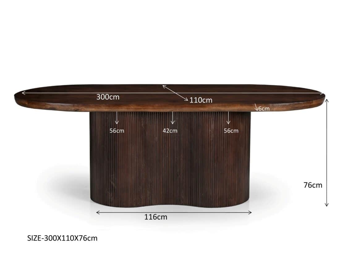 Livingfurn Eetkamertafels Sevilla Brown 300cm