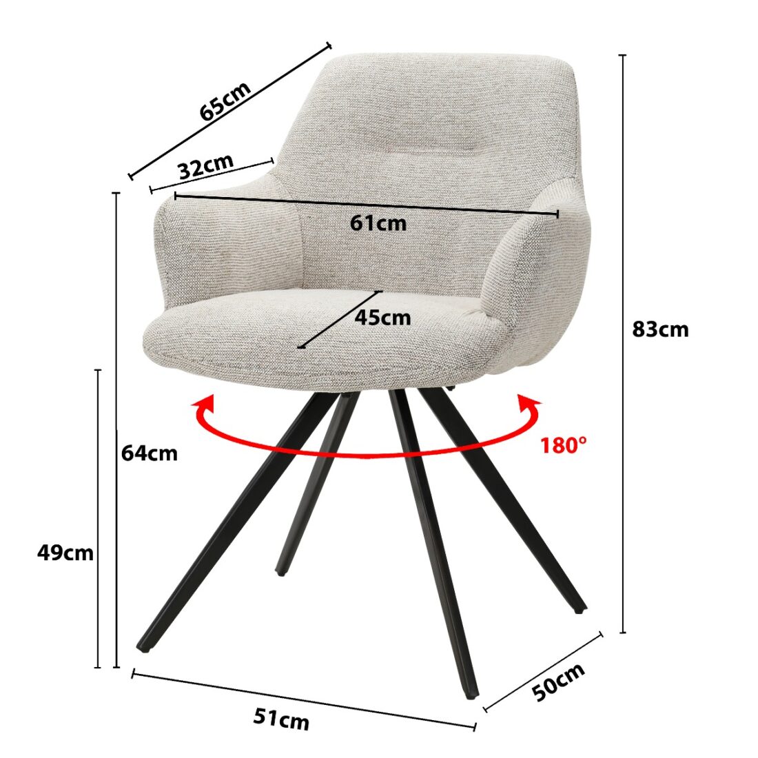 Livingfurn Eetkamerstoelen Doreen Sneak Natural