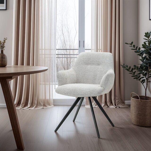 Livingfurn eetkamerstoel Doreen met arm Sneak Natural