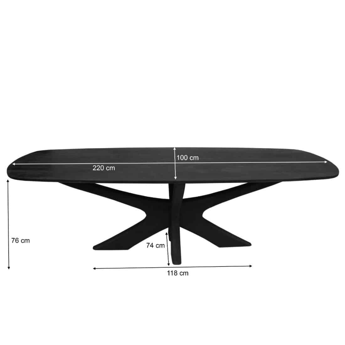 Livingfurn Eetkamertafels Brix Montreaux Black 220cm