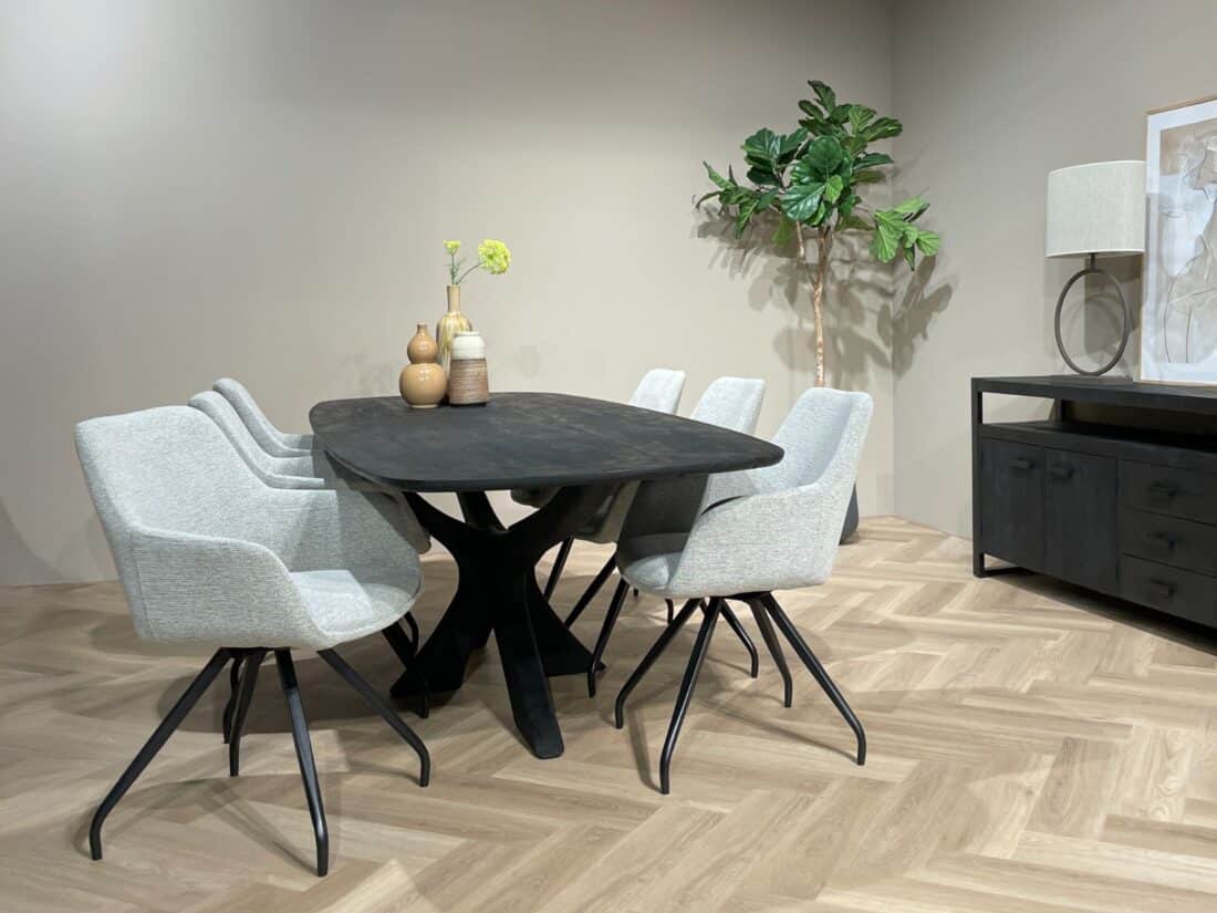 Livingfurn Eetkamertafels Brix Montreaux Black 220cm