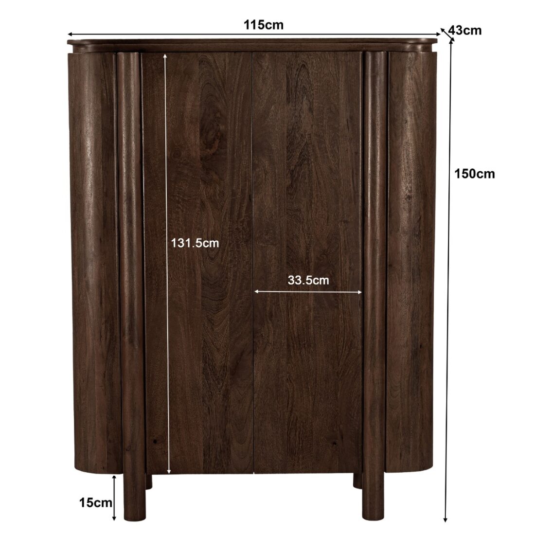Livingfurn Kabinetten Salano Brown 150 Cm