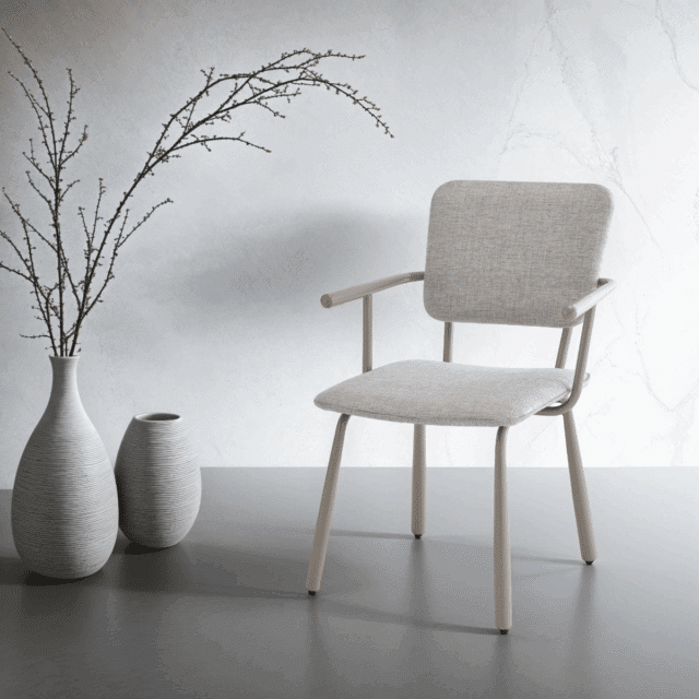 Livingfurn eetkamerstoel Brix Finn met arm Beige