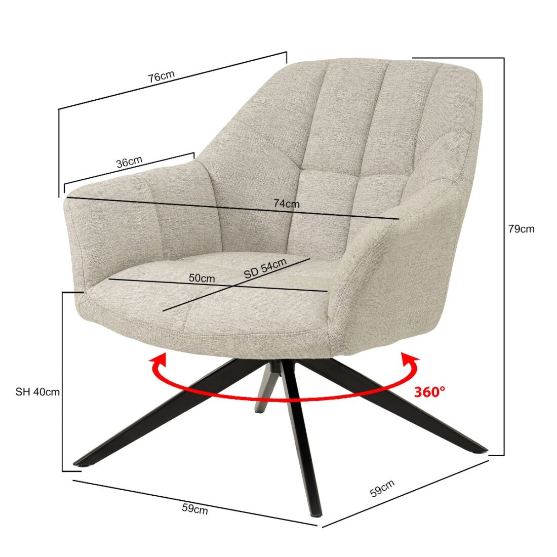 Livingfurn Fauteuils Tom Sand