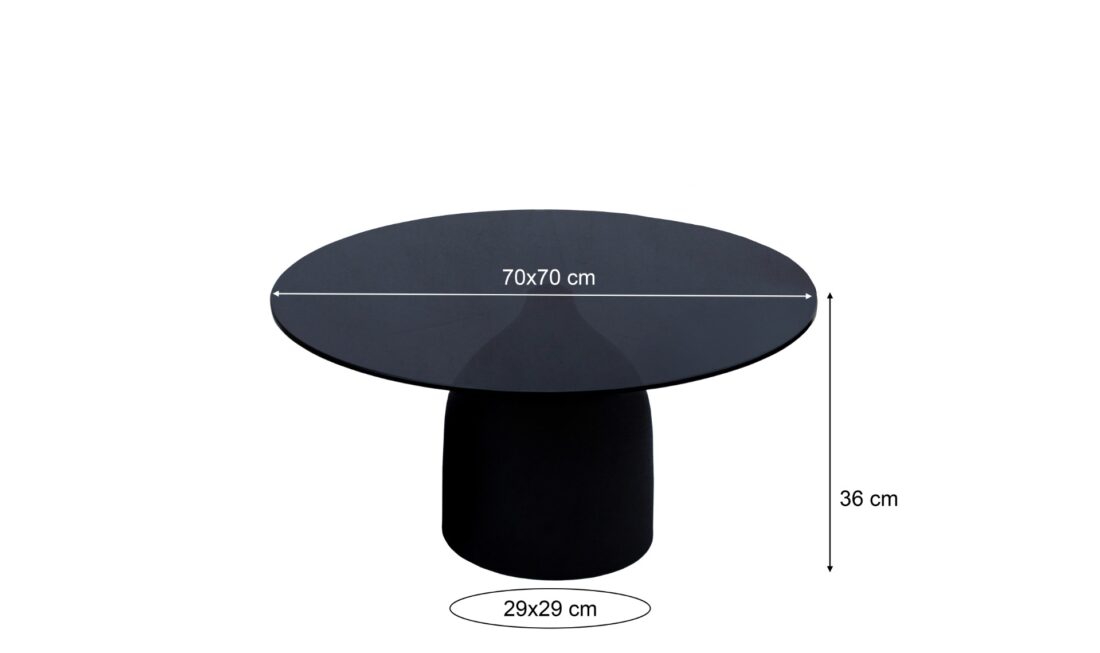 Livingfurn Bijzettafels Brix Isa Black 70 Cm