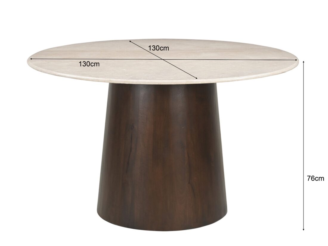 Livingfurn Eetkamertafels Brix Bottecino Rond 130cm