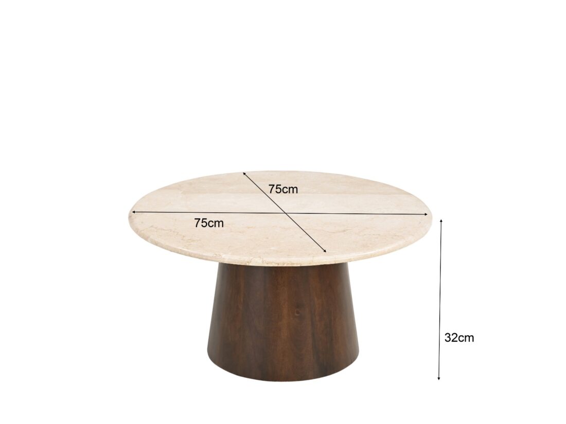 Livingfurn Salontafels Brix Bottecino Rond 75cm