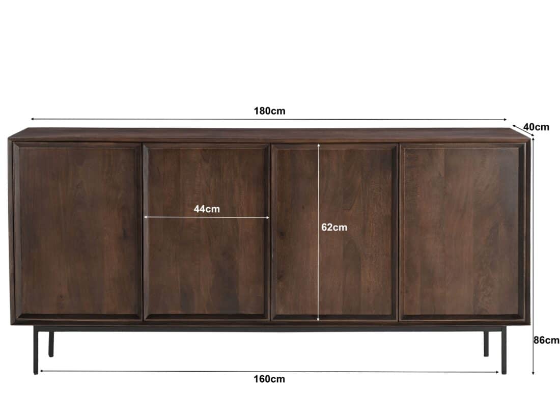 Livingfurn Dressoirs Ravenstein Brown 180cm