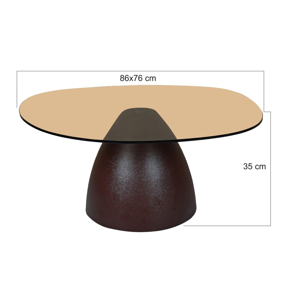 Livingfurn Salontafels Brix Mylon Brown 86cm
