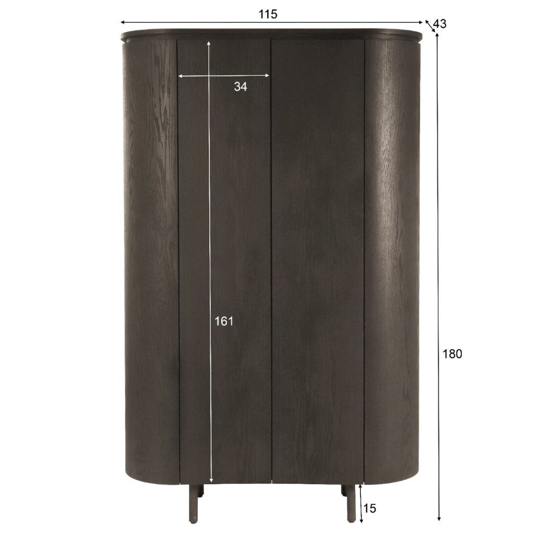 Livingfurn Kabinetten Tobago Espresso 180cm