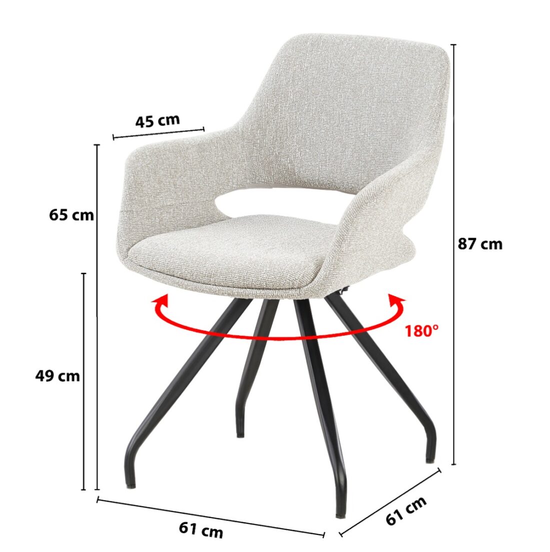 Livingfurn Eetkamerstoelen Capp Beige Lodge
