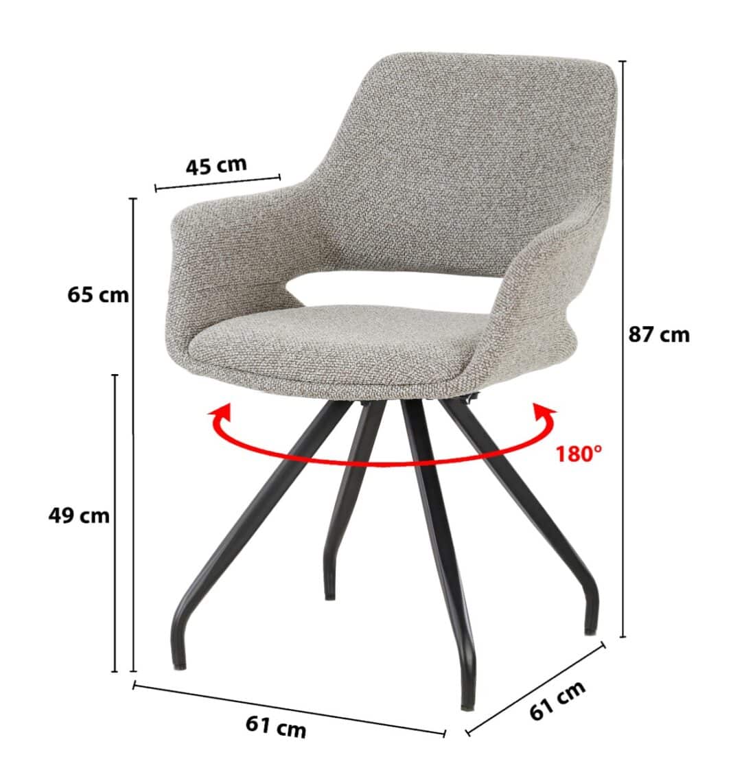Livingfurn Eetkamerstoelen Capp Taupe