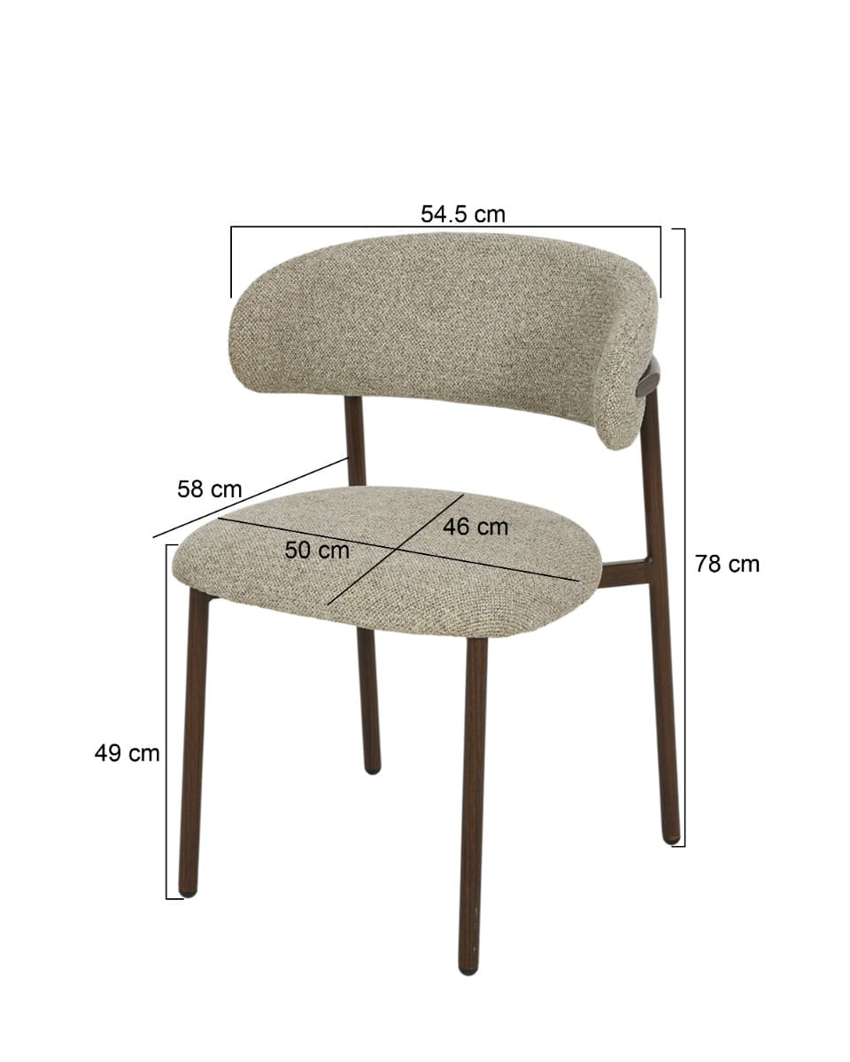 Livingfurn Eetkamerstoelen Micah Hush Walnut