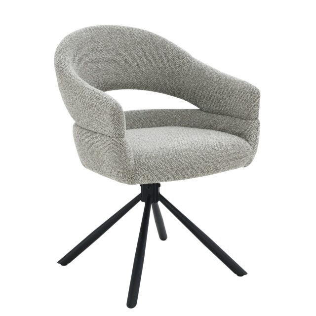 Livingfurn Eetkamerstoel Linn Draaibaar Met Arm Taupe