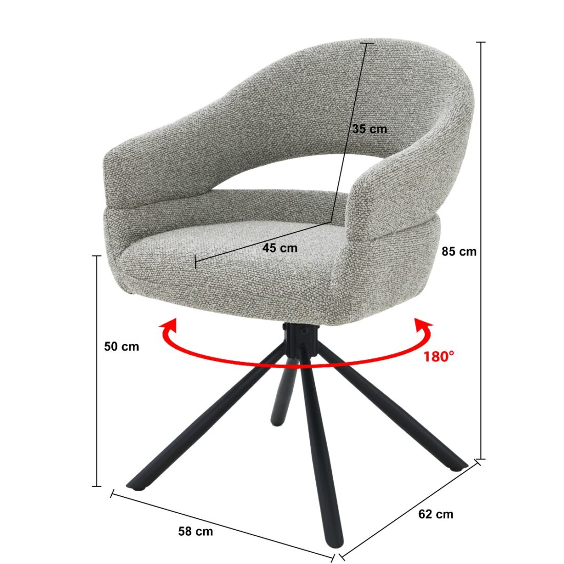 Livingfurn Eetkamerstoelen Linn Taupe