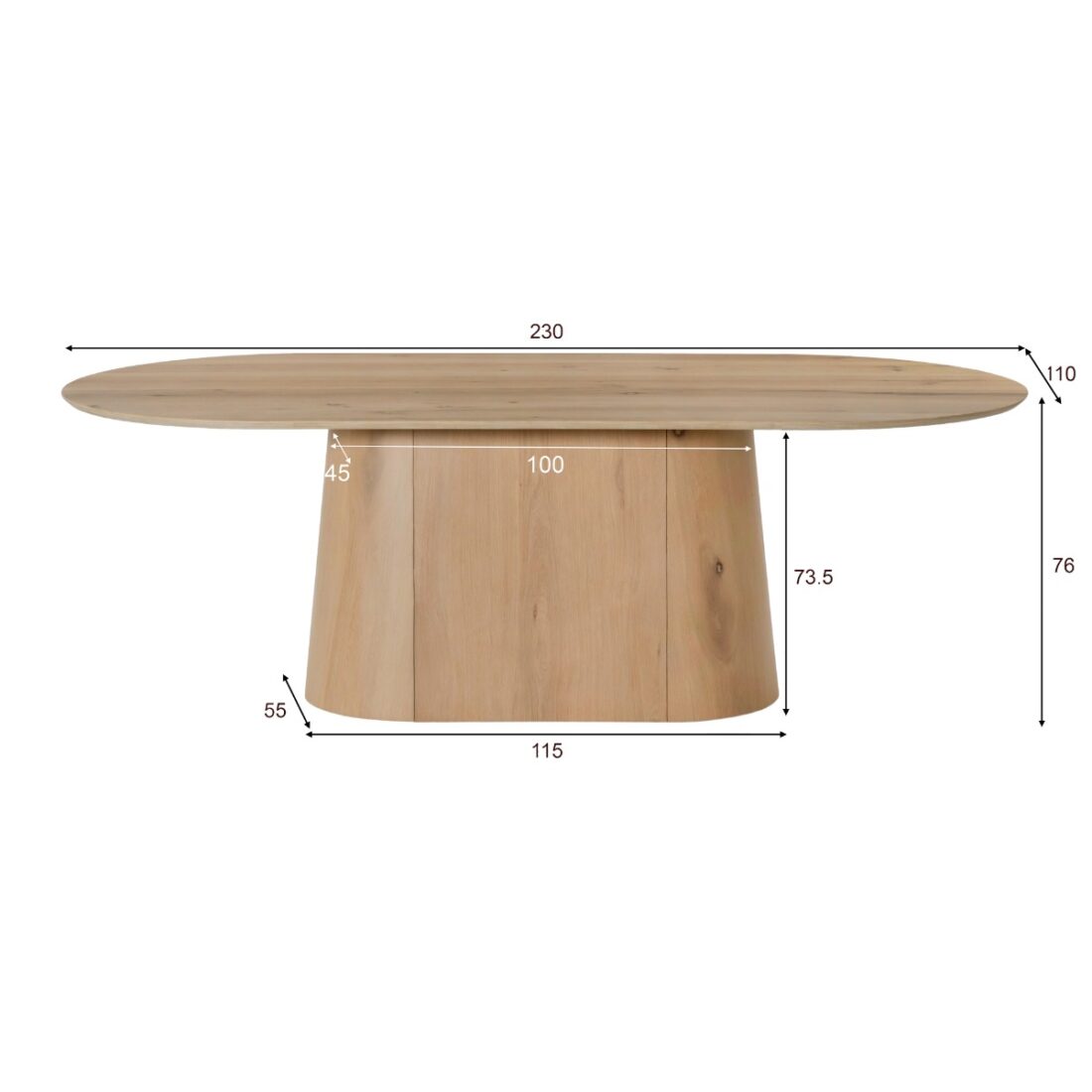 Livingfurn Eetkamertafels Novero 230cm
