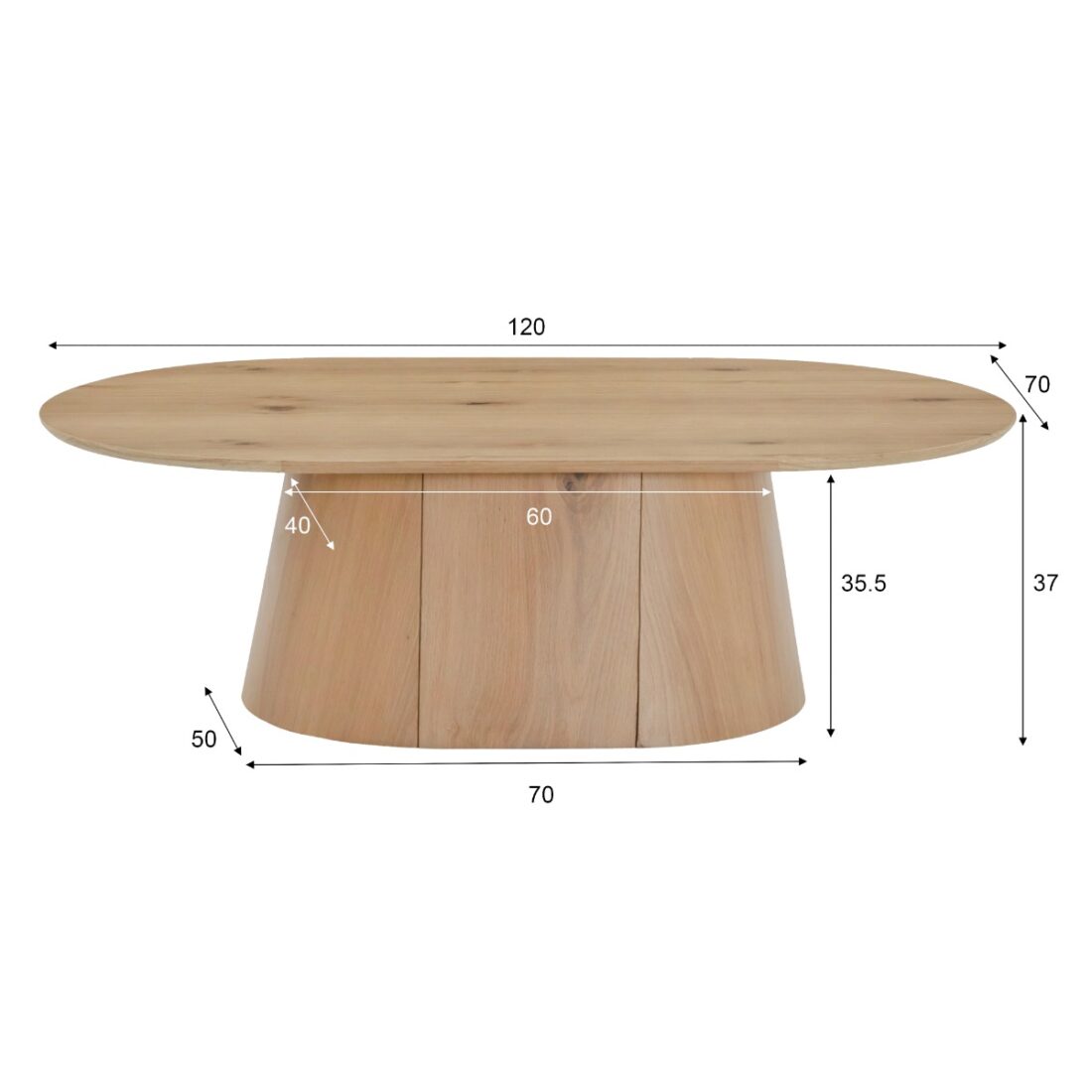 Livingfurn Salontafels Novero Oval 120cm