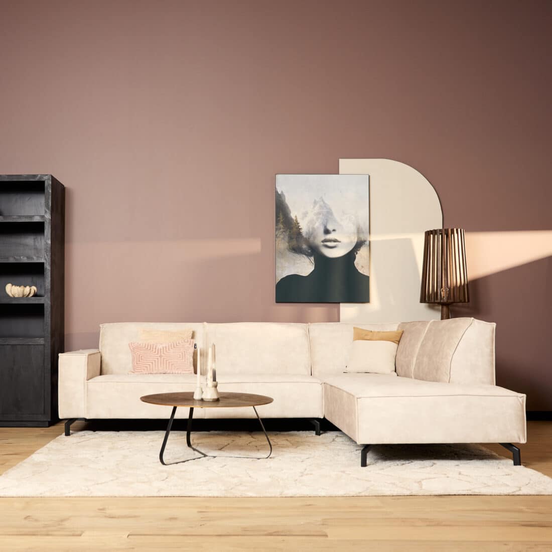 Starfurn Mysofa Floris 2 5 Zits Divan Rechts Velvet Beige