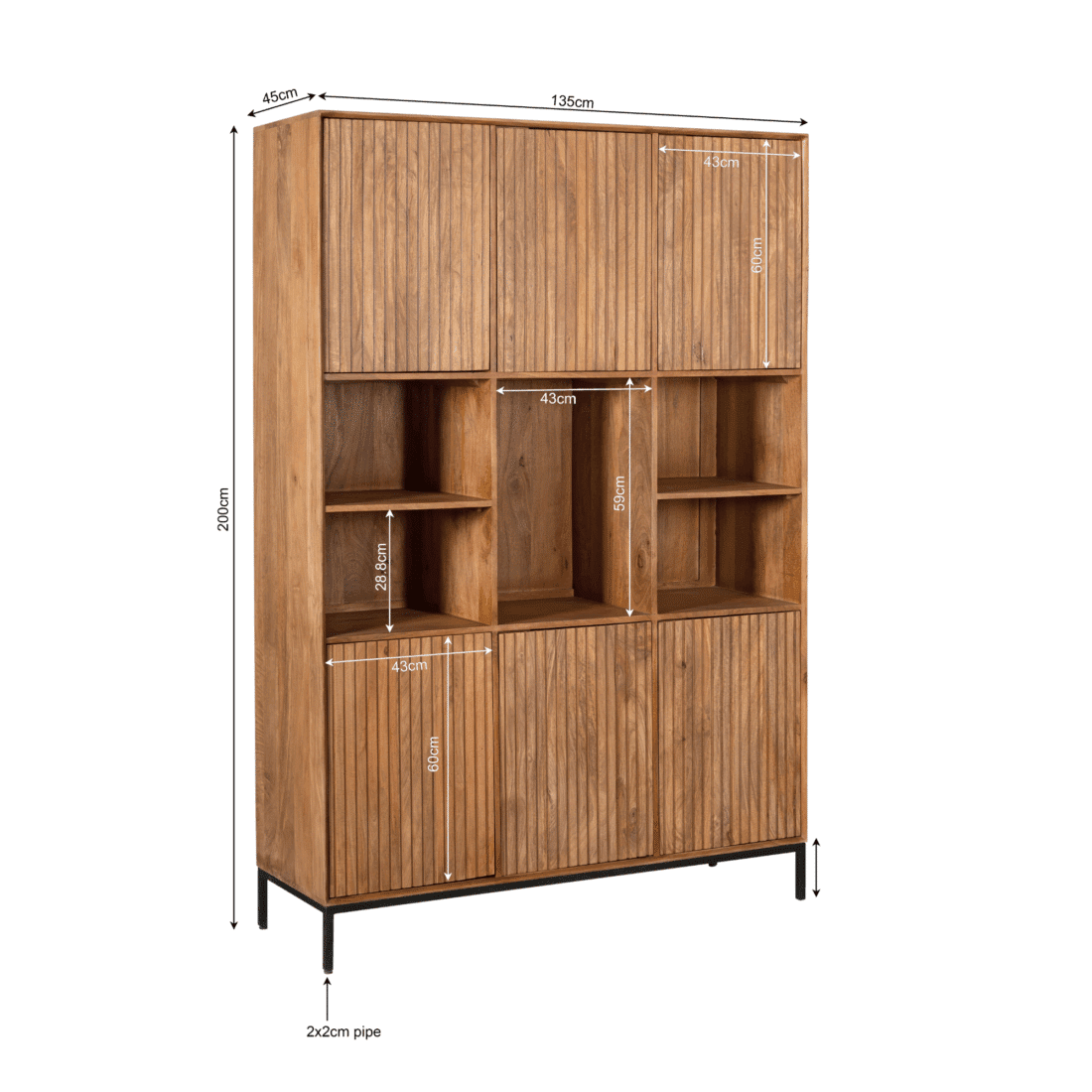 Starfurn Vakkenkast Madison Xl Natural 135 Cm
