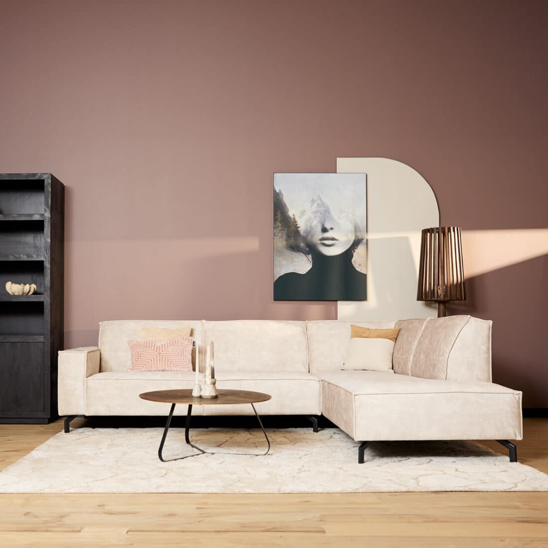 Starfurn Mysofa Floris 2 5 Zits Divan Rechts Velvet Beige