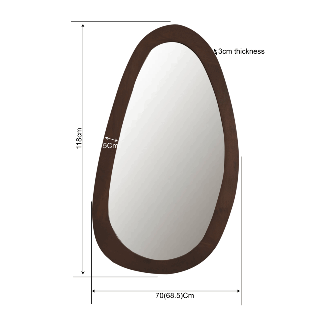 Starfurn Spiegel Lou 70 Cm Walnut