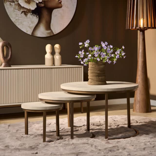 Starfurn Salontafel Madison Sand 70 Cm Set Van 3