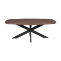 Starfurn Eettafel Madison Walnut | 160 cm | Deens Ovaal | Poot Black