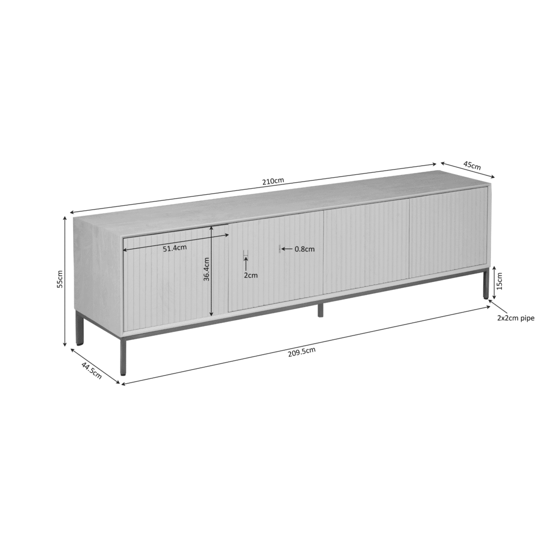 Starfurn Tv Meubel Madison Natural 210 Cm