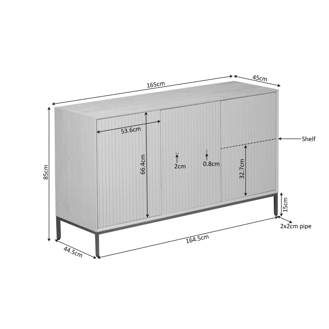 Starfurn Dressoir Madison Natural 165 Cm