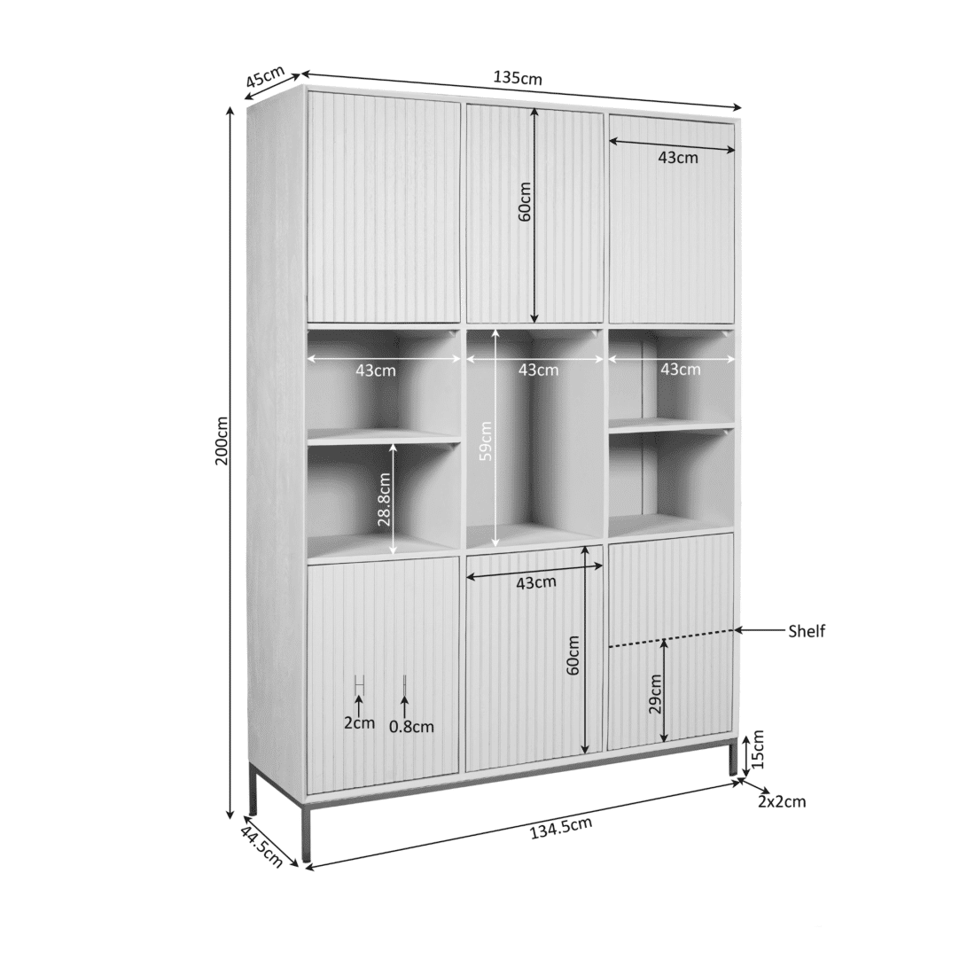 Starfurn Vakkenkast Madison Xl Natural 135 Cm