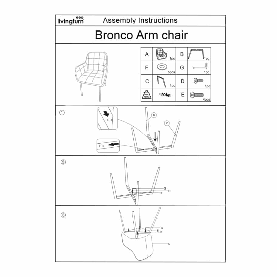 Livingfurn Eetkamerstoelen Bronco Toffee
