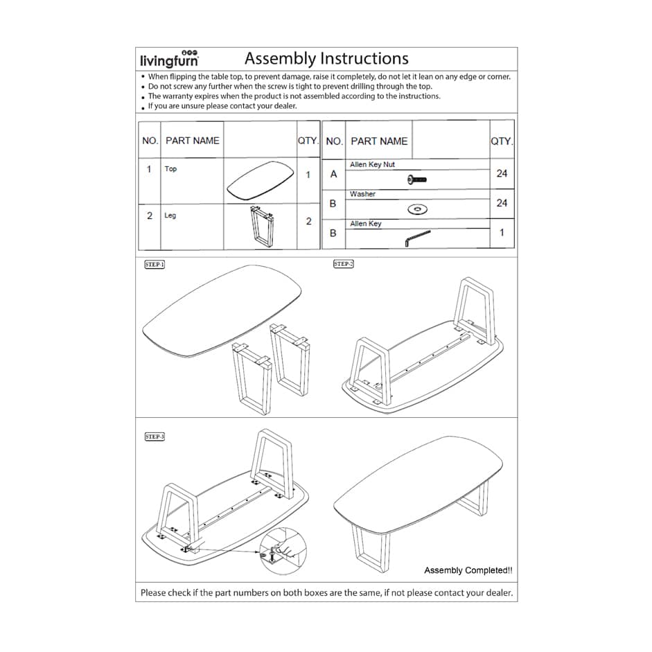 Livingfurn Eetkamertafels Cortez 200 Cm