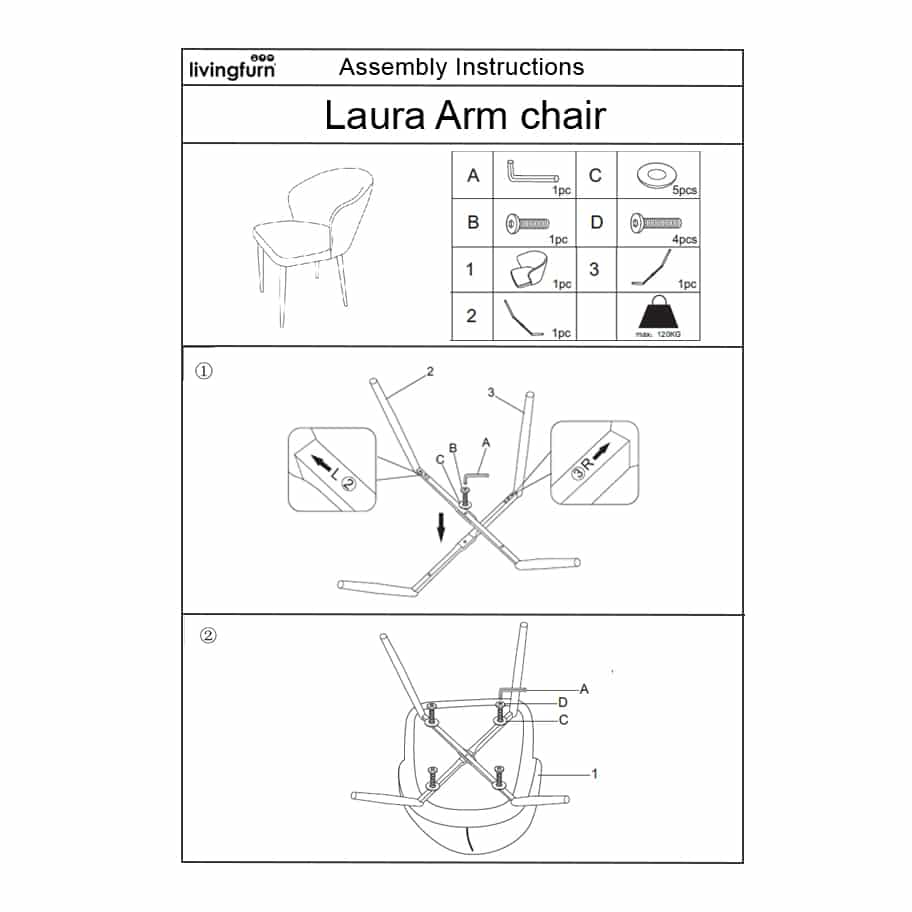 Livingfurn Eetkamerstoelen Laura Boucle Antraciet