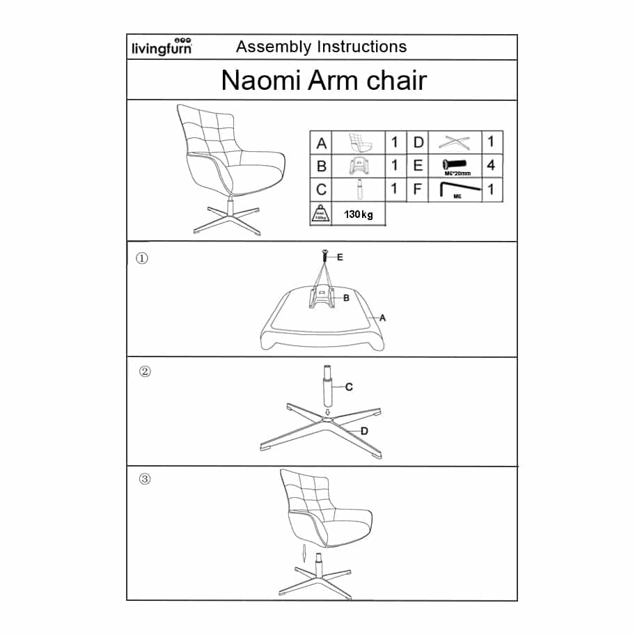 Livingfurn Fauteuils Naomi Toffee