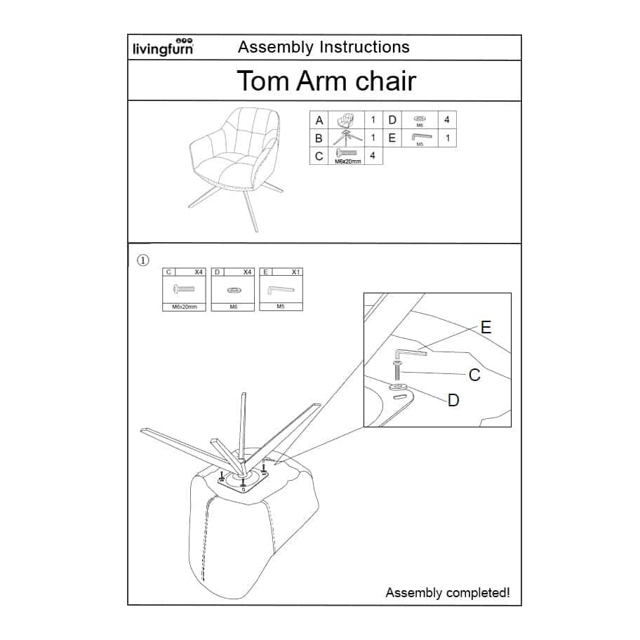 Livingfurn Fauteuils Tom Sand