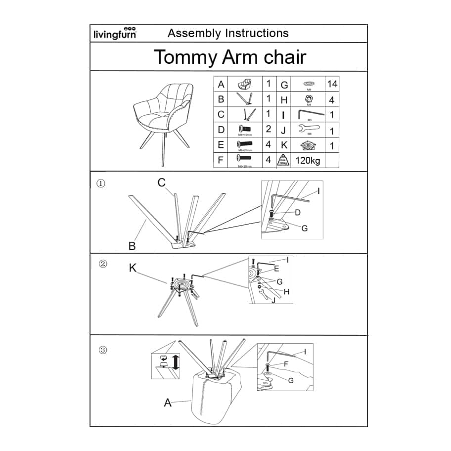 Livingfurn Eetkamerstoelen Tommy Bisque Oasis