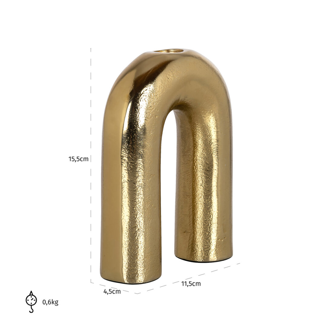 Richmond Interiors kandelaar 12x12x43,5 cm Rowin klein goud