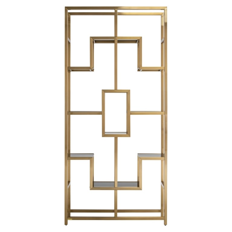 Richmond Interiors Wandkast Magnus 108x30x230 Cm Metaal Geborsteld Goud