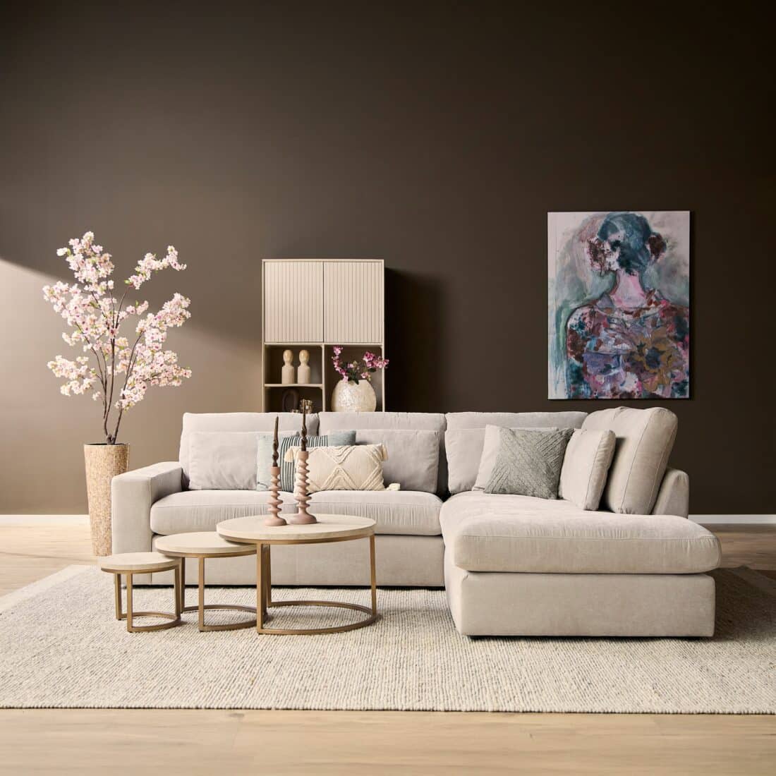 Starfurn Mysofa Jesse 2 5 Zits Ottomane Rechts Beige